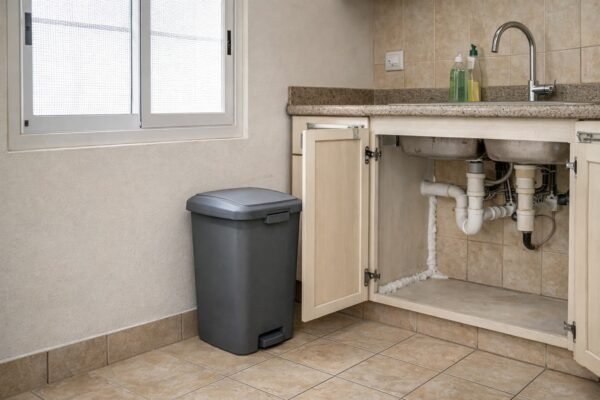 وقاية منزلية بالأحمدي تشمل شبك نافذة وسد مواسير وسلة قمامة محكمة