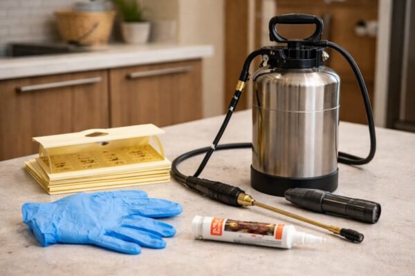 أدوات مكافحة حشرات احترافية على طاولة