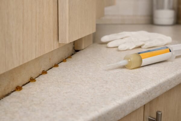 نقاط جل للصراصير داخل شق خلف خزانة المطبخ