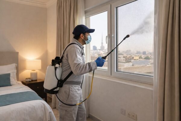 رش حول نافذة غرفة نوم بالكويت