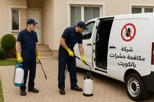 فريق عمل مكافحة حشرات بالكويت قبل بدء العمل