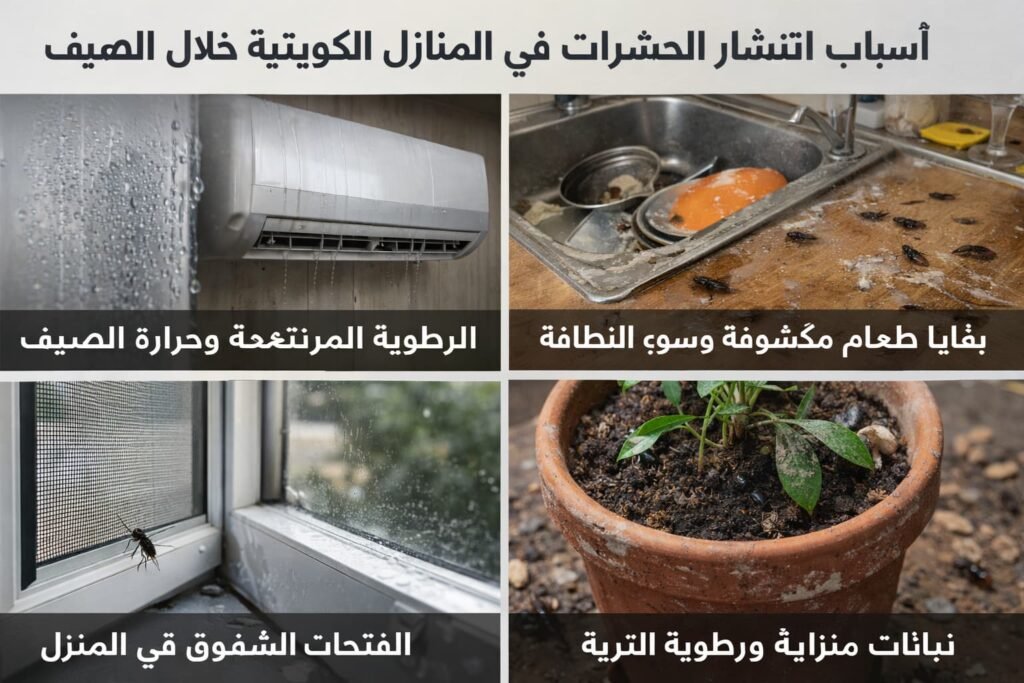 عوامل انتشار الحشرات داخل المنازل الكويتية