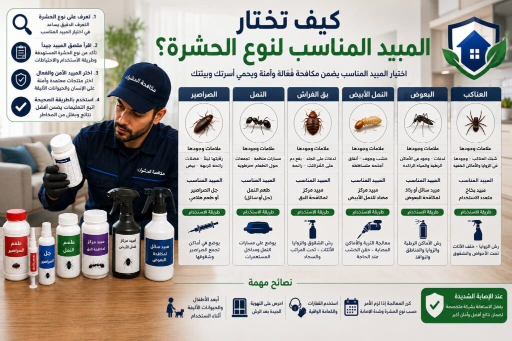 كيف تختار المبيد المناسب لنوع الحشرة