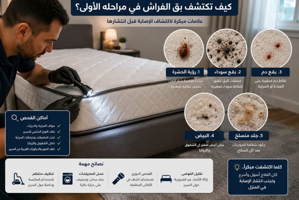 كيف تكتشف بق الفراش مبكرًا