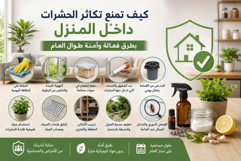 كيف تمنع تكاثر الحشرات داخل المنزل