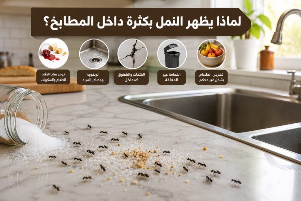 لماذا يظهر النمل بكثرة داخل المطابخ